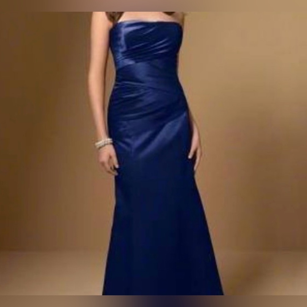 Jade by Jasmine Women Navy Cocktail Dress Pintuck Prom Formal HOCO Gown sz10